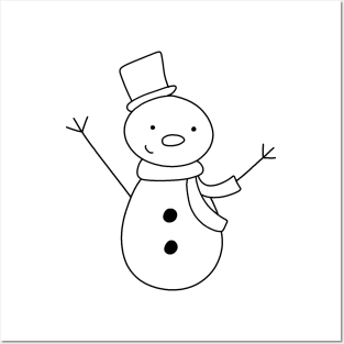 Snowman Drawing Posters and Art